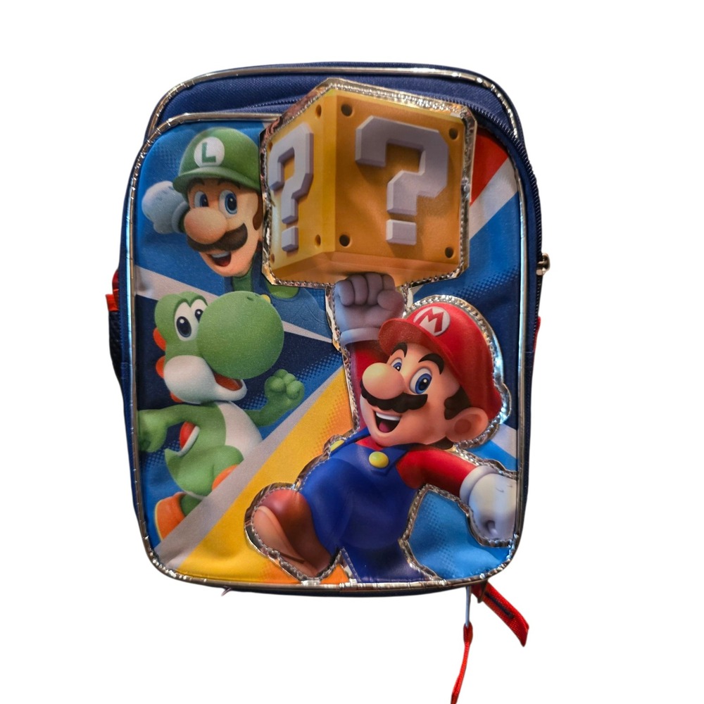 Super Mario Brothers Lunch Box Insulated Yoshi Luigi Mario‎ Question Block NWT
